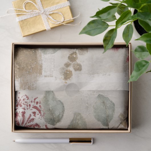 抽象芸術美術大学の素朴花模様 薄葉紙 (ギフト)