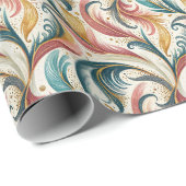 抽象芸術羽毛の包装紙転が ラッピングペーパー (ロールコーナー)