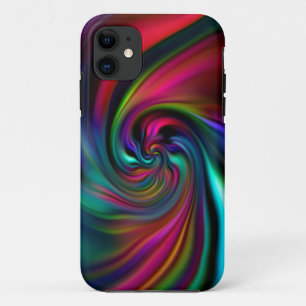 抽象芸術背景らせん状ソフトI iPhone 11 ケース
