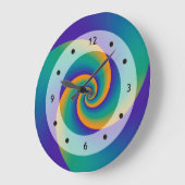 抽象芸術背景らせん状ソフトV ラージ壁時計 (傾斜)