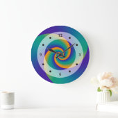 抽象芸術背景らせん状ソフトV ラージ壁時計 (ホーム)