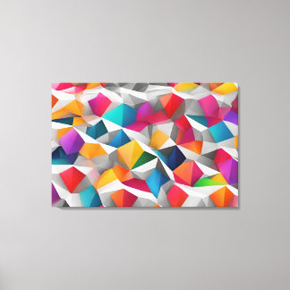抽象芸術背景ポリゴンカラフル キャンバスプリント