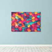 抽象芸術背景ポリゴンカラフル キャンバスプリント (インサイチュ (ウッドフロア))
