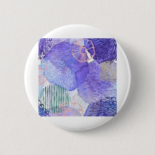 抽象芸術背景色グリッター紫 缶バッジ (正面)