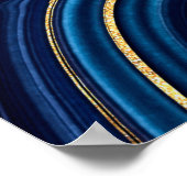 抽象芸術背景青大理石酸灰石花崗岩mosa ポスター (角)