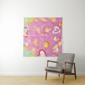 抽象芸術背景（水彩テクスチャ付き）、油p タペストリー (インサイチュ(横))