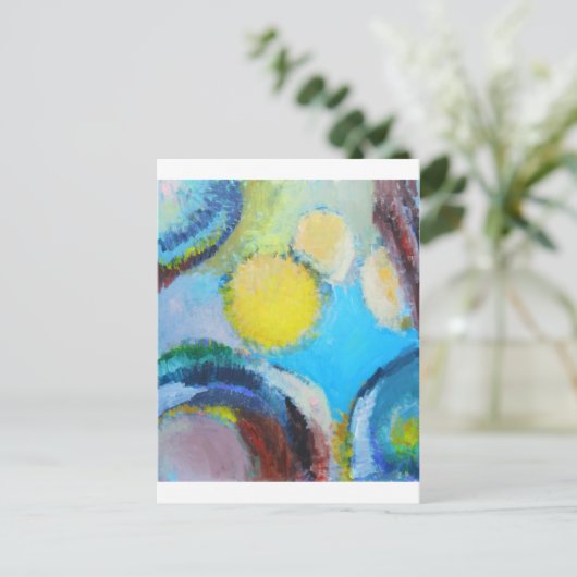 抽象芸術胞子(顕微表現主義) ポストカード (スタンド正面)