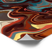 抽象芸術自然とターコイズのハイライト ポスター (角)