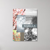 抽象芸術自然のコラージュ名前をカスタムすると文字 キャンバスプリント (正面)