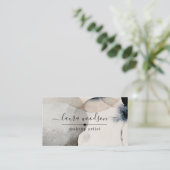 抽象芸術自然の水彩模様メイクアップアーティスト 名刺 (スタンド正面)