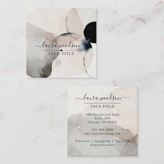 抽象芸術自然の色の形状 スクエア名刺 (正面/裏面)