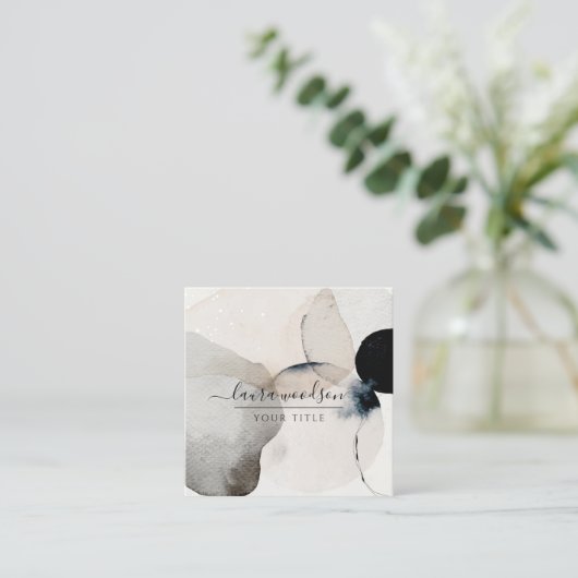 抽象芸術自然の色の形状 スクエア名刺 (スタンド正面)