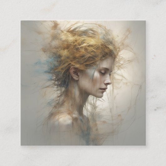 抽象芸術自然はを癒す抱擁を提供する スクエア名刺 (正面)