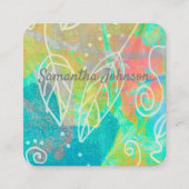 抽象芸術自然アートダブルカスタムサイド スクエア名刺 (正面)