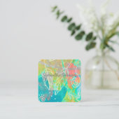 抽象芸術自然アートダブルカスタムサイド スクエア名刺 (スタンド正面)