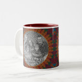 抽象芸術自然アートフレーム独自の写真を作成 ツートーンマグカップ (正面左)