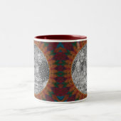 抽象芸術自然アートフレーム独自の写真を作成 ツートーンマグカップ (中央)
