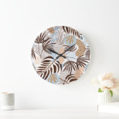 抽象芸術自然エキゾチック植物パターン ラージ壁時計 (ホーム)