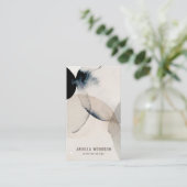 抽象芸術自然カラーインテリア設計者 名刺 (スタンド正面)