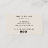 抽象芸術自然カラーインテリア設計者 名刺 (裏面)