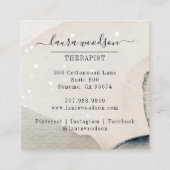 抽象芸術自然カラー形状セラピスト スクエア名刺 (裏面)