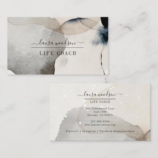 抽象芸術自然カラー形状寿命コーチ 名刺 (正面/裏面)
