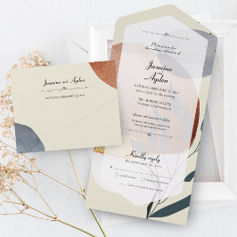 抽象芸術自然サンライズ オールインワン招待状