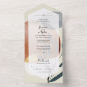 抽象芸術自然サンライズ オールインワン招待状 (内側)