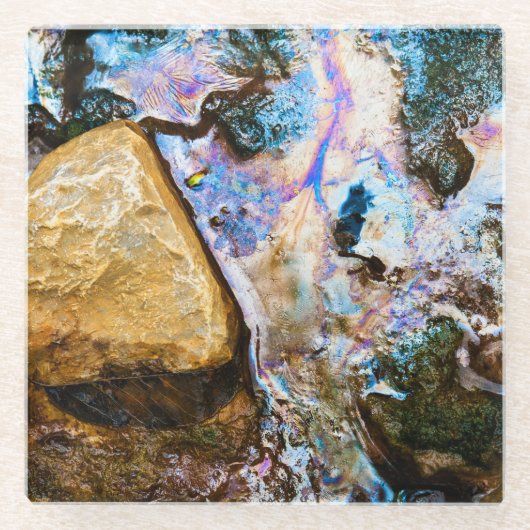 抽象芸術自然スチル・ウォーター・グラス・コースター ガラスコースター (正面)