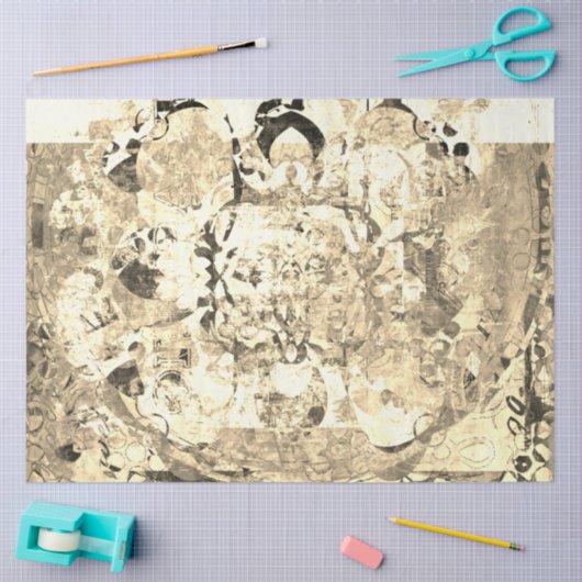 抽象芸術自然セピア色風変わり調法 薄葉紙 (クラフト)