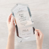 抽象芸術自然フローラ オールインワン招待状 (貼ってはがせる)