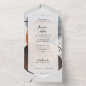 抽象芸術自然フローラ オールインワン招待状 (内側)