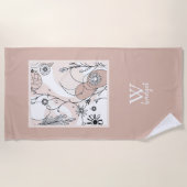 抽象芸術自然ボホミニマルスタイル ビーチタオル (正面)