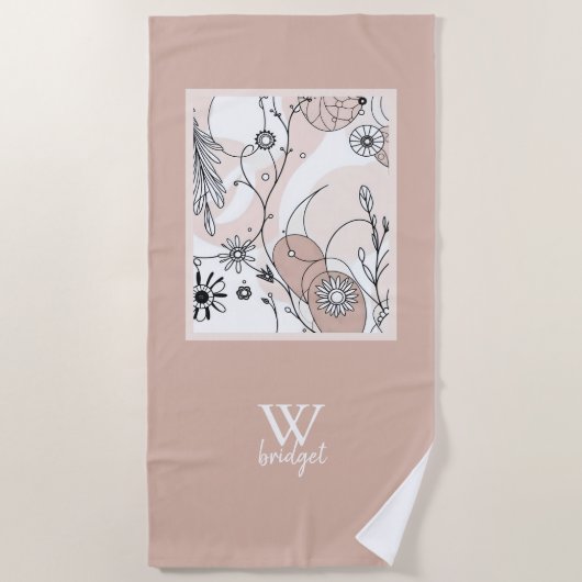 抽象芸術自然ボホミニマルスタイル ビーチタオル (正面)