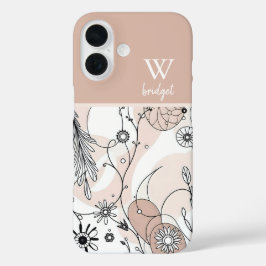 抽象芸術自然ボホミニマルスタイル iPhone 16ケース