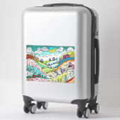 抽象芸術自然ラインアートドールザカントリーサイド シール (スーツケース)