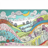 抽象芸術自然ラインアートドールザカントリーサイド シール (正面)