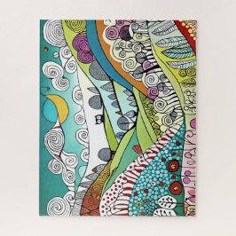 抽象芸術自然ラインアートドールザカントリーサイド ジグソーパズル