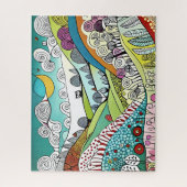 抽象芸術自然ラインアートドールザカントリーサイド ジグソーパズル (縦)