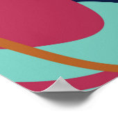 抽象芸術自然型枠シームレスパターンと円 ポスター (角)