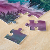 抽象芸術自然森林荒野景観 ジグソーパズル (側面)