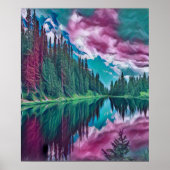 抽象芸術自然森林荒野景観 ポスター (正面)
