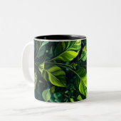 抽象芸術自然植物油彩画グラフィックアート ツートーンマグカップ (正面左)