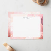 抽象芸術自然水の色縁どはパーソナライズされたない ノートカード (正面/裏面インサイチュ)