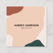 抽象芸術自然緑茶3 スクエア名刺 (正面)