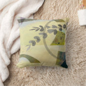 抽象芸術自然葉のモスグリーンの芸術 クッション (ブランケット)