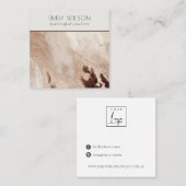 抽象芸術自然金ゴールドテクスチャネックレスバンド表示 スクエア名刺 (正面/裏面)