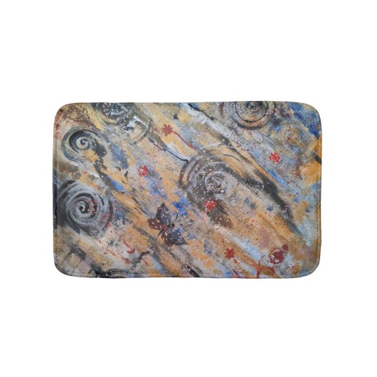 抽象芸術自然金銀蝶 バスマット (正面)