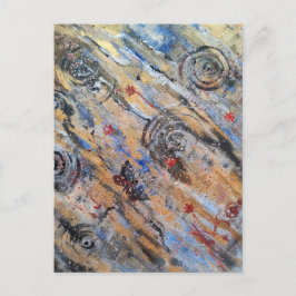 抽象芸術自然金銀蝶 ポストカード