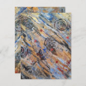 抽象芸術自然金銀蝶 ポストカード (正面/裏面)